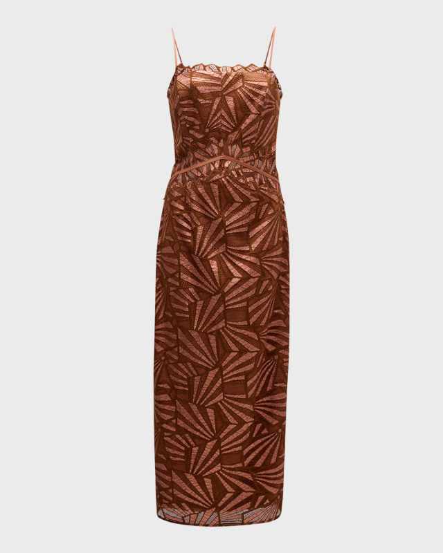 Nonie Geometric Lace Midi Dress