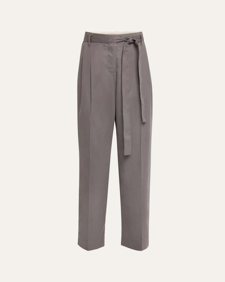 Lonan Pintuck Silk Pants