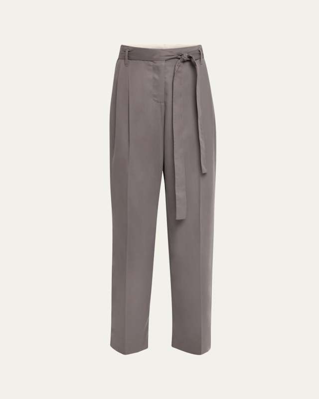 Lonan Pintuck Silk Pants