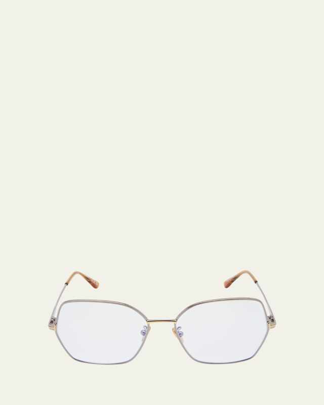Blue Blocking Two-Tone Metal Butterly Glasses