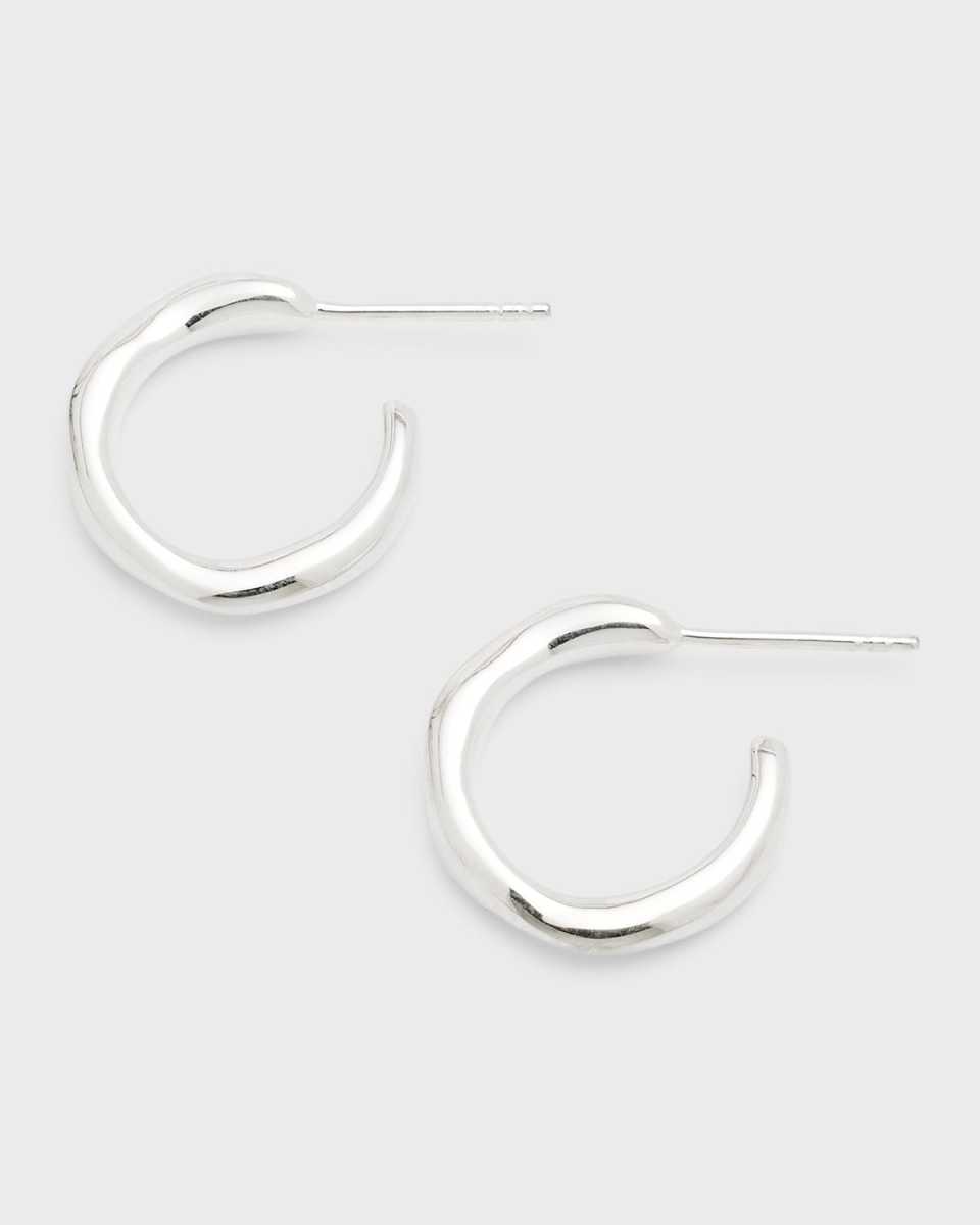 Squiggle Mini Hoop Earrings in Sterling Silver