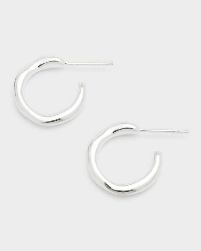 Squiggle Mini Hoop Earrings in Sterling Silver