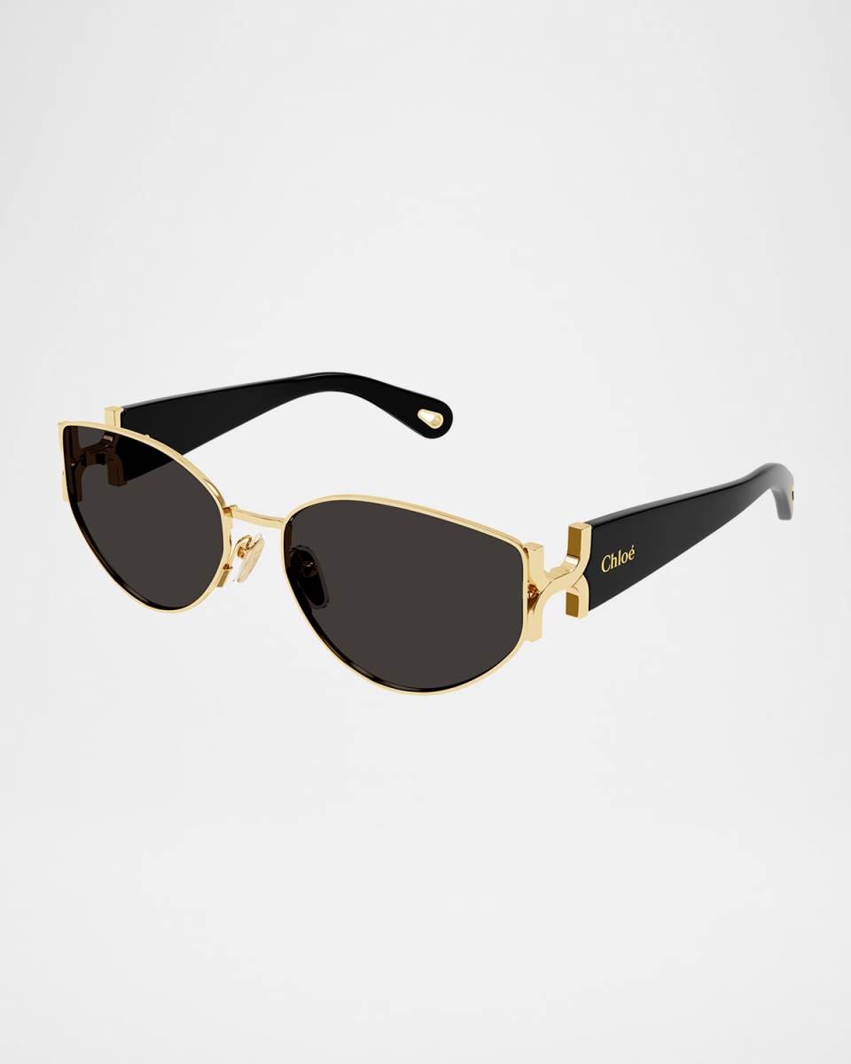 Round Logo-Print Sunglasses