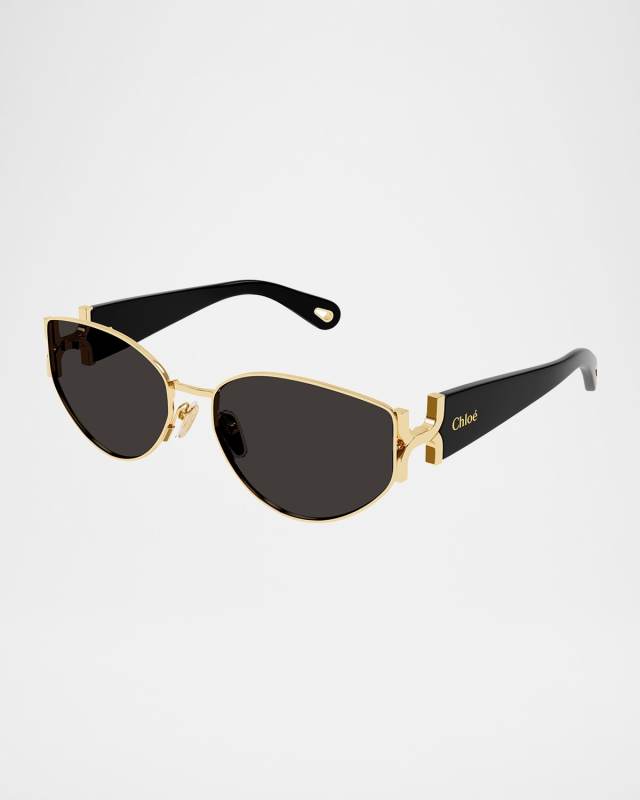 Round Logo-Print Sunglasses