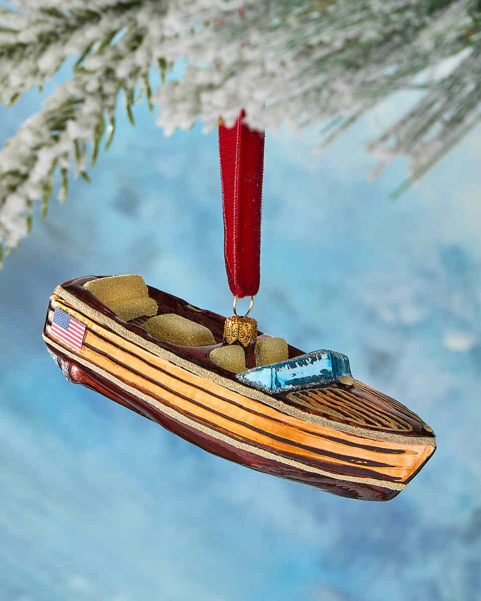 Vintage-Inspired Boat Christmas Ornament