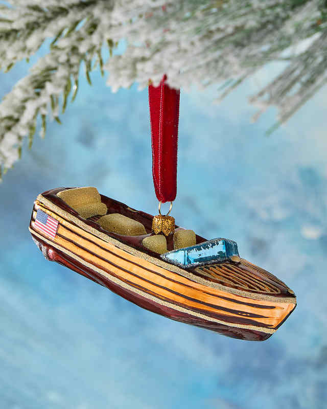 Vintage-Inspired Boat Christmas Ornament