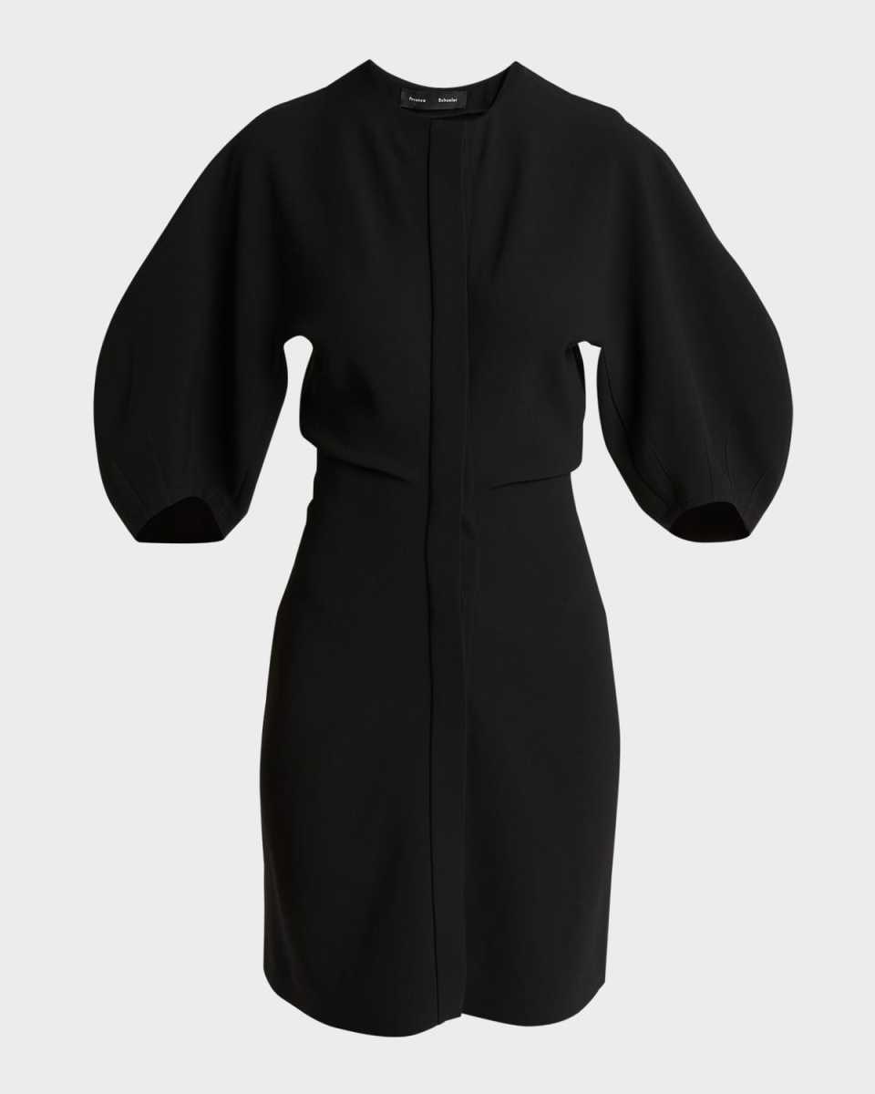 Goldie Dolman-Sleeve Crepe Mini Dress