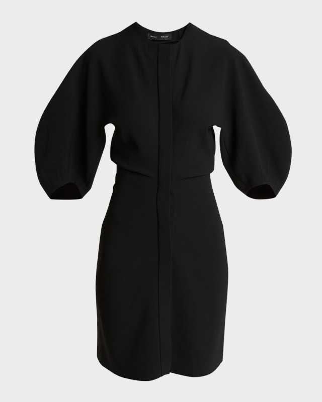 Goldie Dolman-Sleeve Crepe Mini Dress