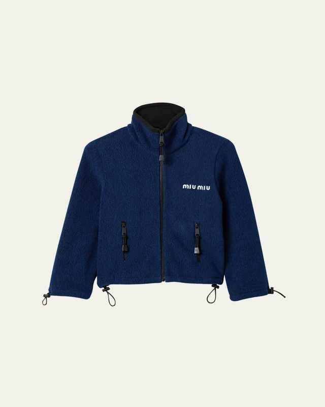 Fleece Drawcord Cropped Sweatshirt