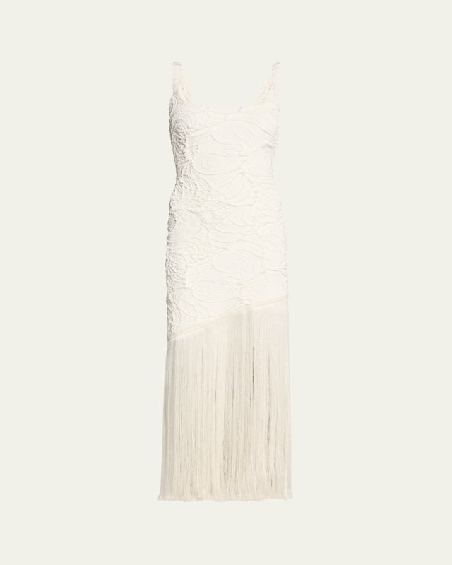 Jacquard Fringe Maxi Dress