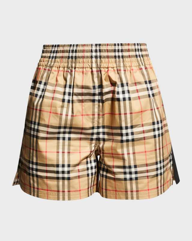 Audrey Side-Stripes Check Shorts