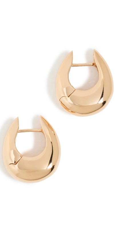 Annika Inez Small Sloping Hinge Hoops Gold