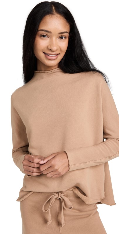 Frank & Eileen Funnel Neck Capelet Camel