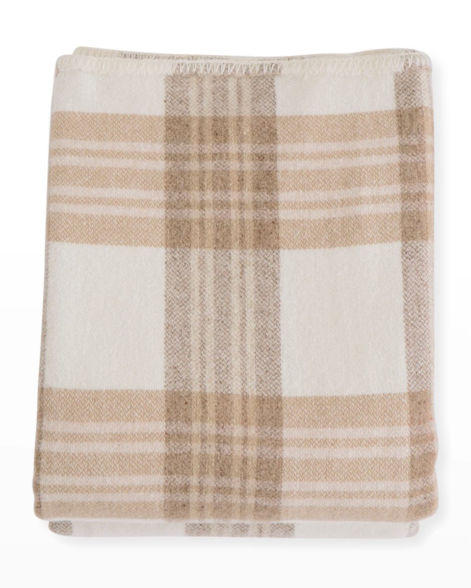 Plaid Merino Wool Twin Blanket, Harvest Plaid