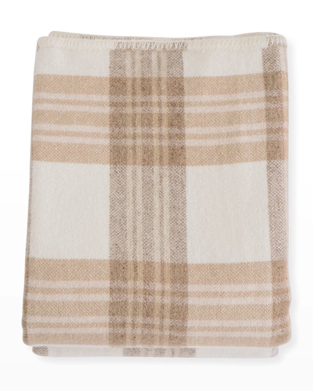Plaid Merino Wool Twin Blanket, Harvest Plaid