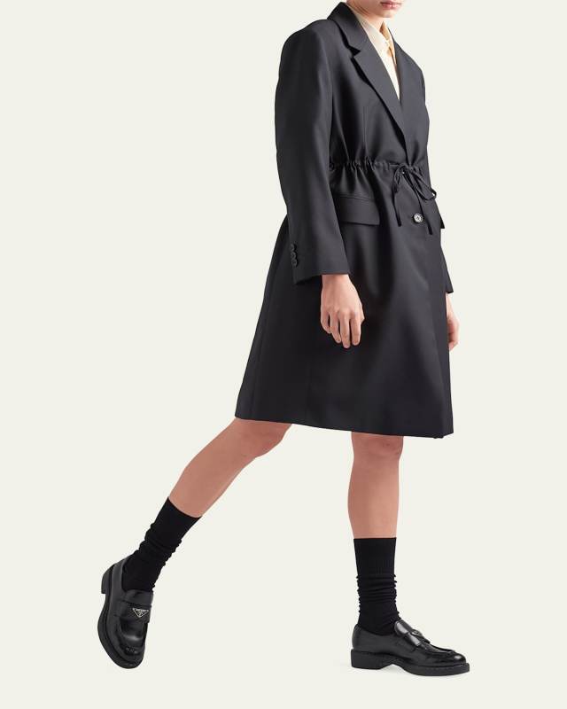 Drawstring Wool Overcoat