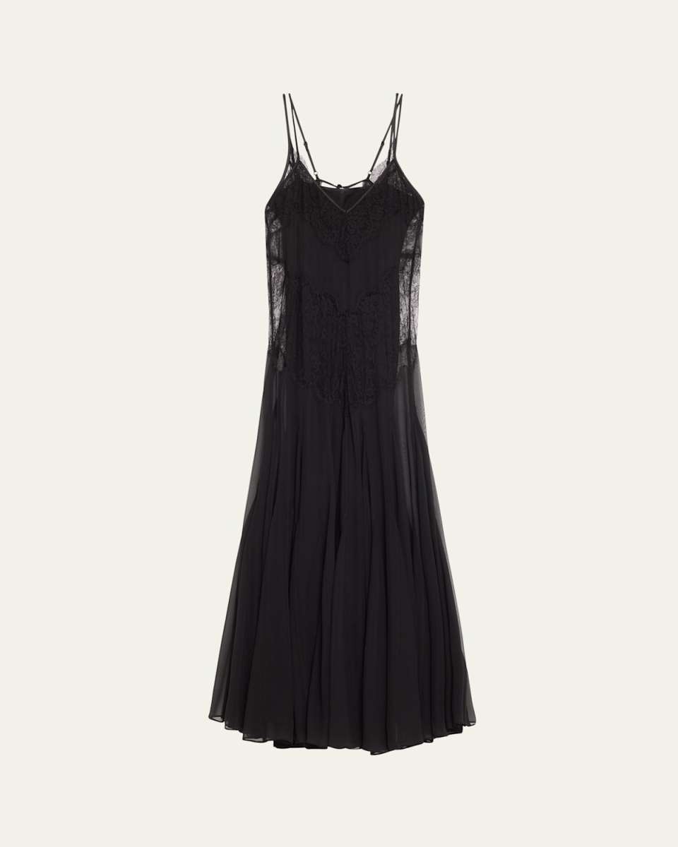 Eugenia Long Lace Paneled Gown