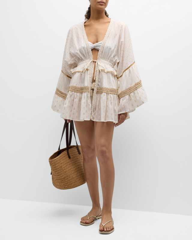 Maxine Metallic Mini Beach Dress