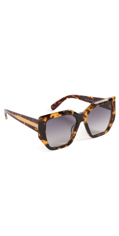 Stella McCartney Oversized Cat Eye Sunglasses Blonde Havana/Gradient Smoke