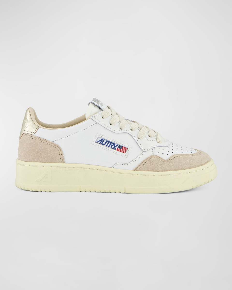 Medalist Mixed Leather Low-Top Sneakers