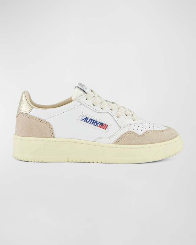 Medalist Mixed Leather Low-Top Sneakers