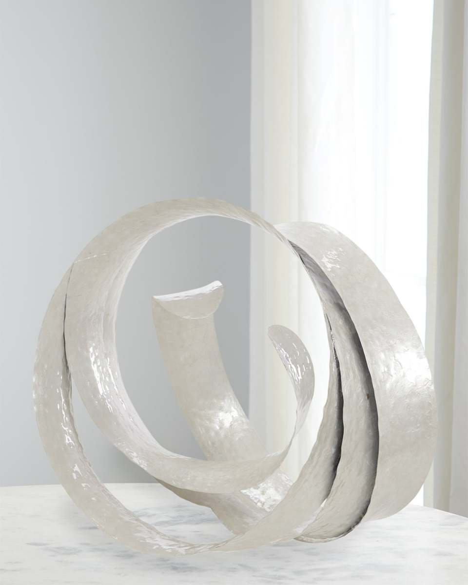 Pearlized White Abstract Sculpture