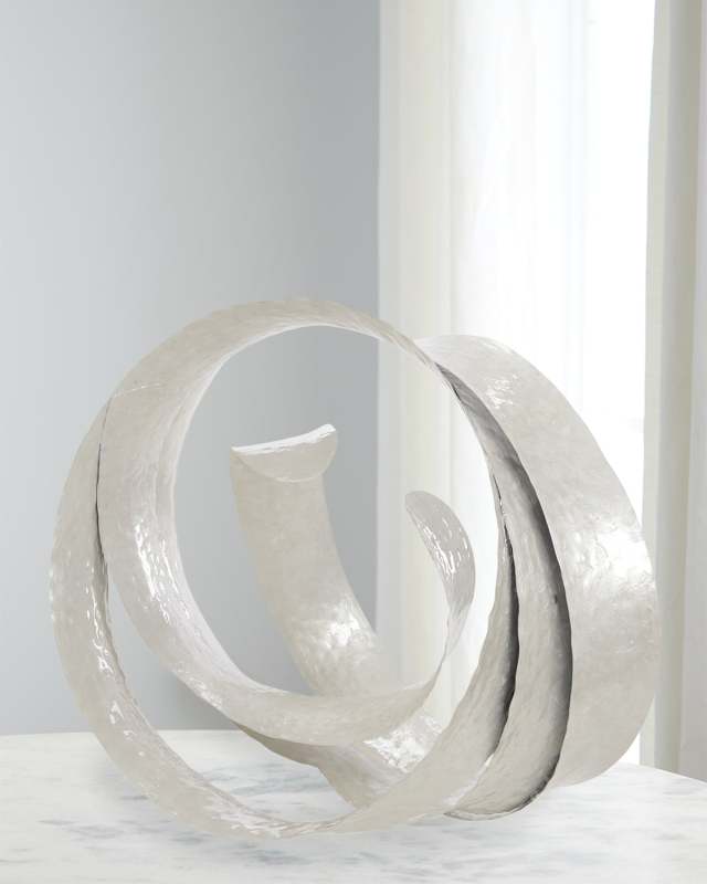 Pearlized White Abstract Sculpture