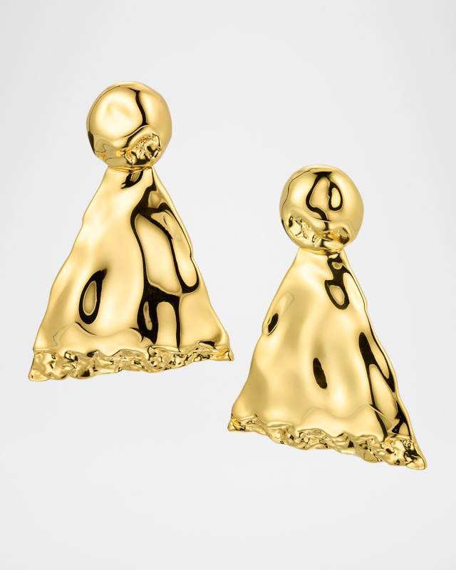 Brut Gold Triangle Post Earrings