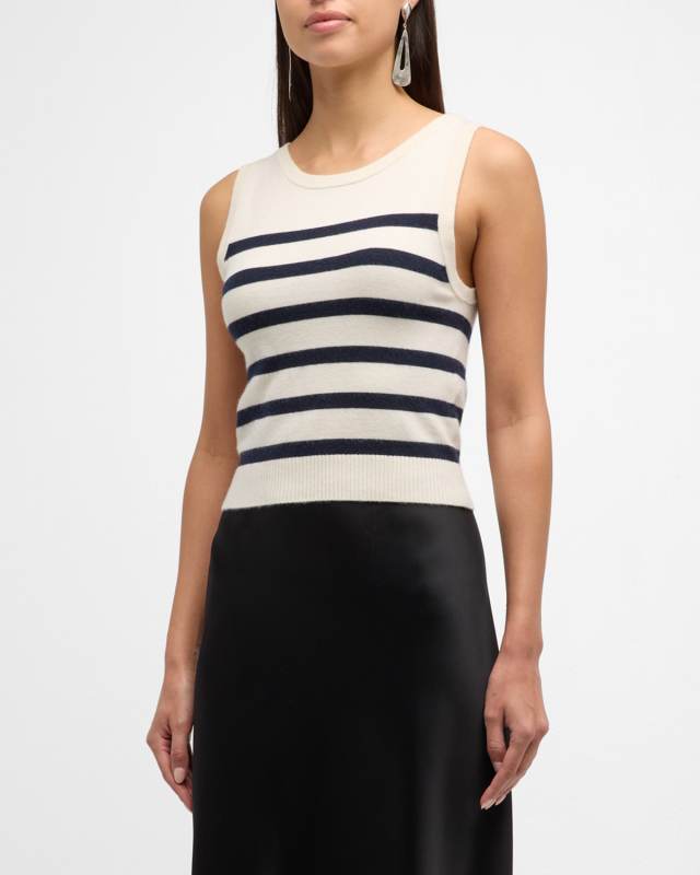 Cashmere Striped Featherweight Tank Top