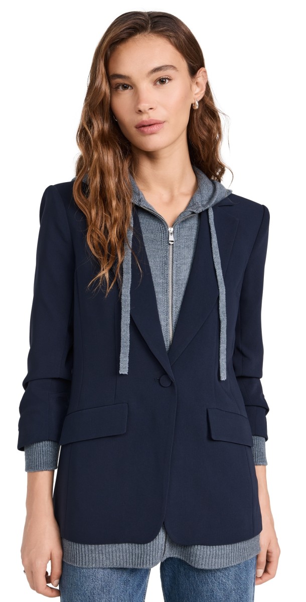 Cinq à Sept Sweater Knit Khloe Blazer Navy/Heather Grey