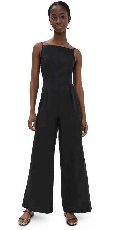 Reformation Ciara Linen Jumpsuit Black