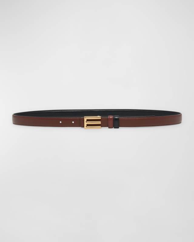 Monogram Buckled Reversible Leather Belt