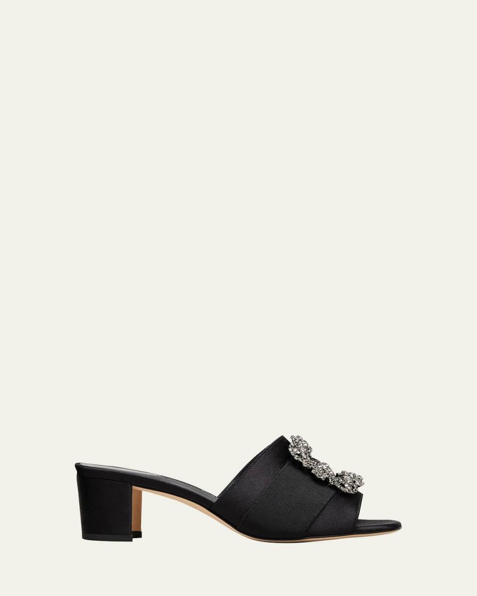 Marta Crystal Buckle Silk Sandals