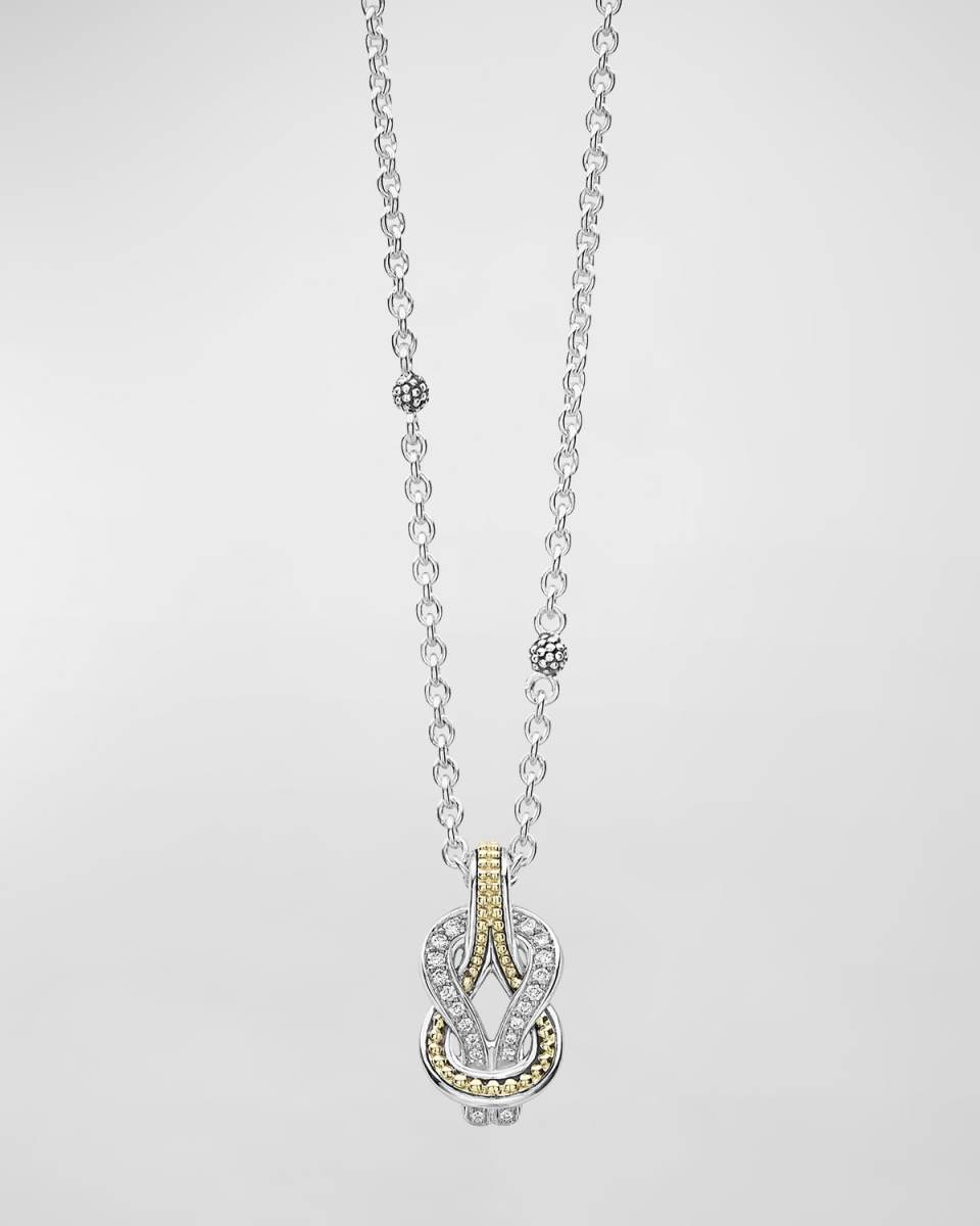 Newport 18K Gold Diamond Rope Pendant Necklace