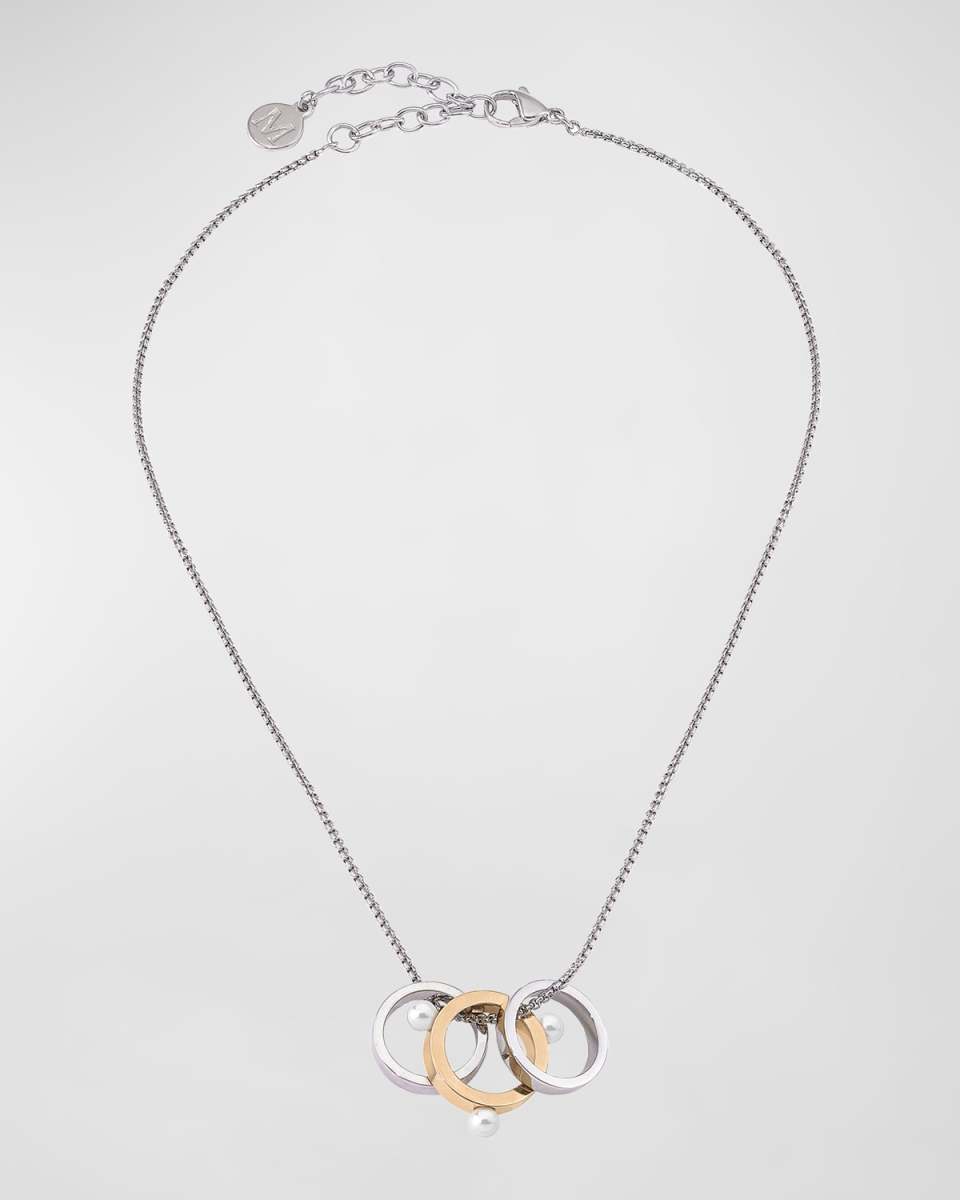Bejart Two-Tone Pearl and Ring Necklace