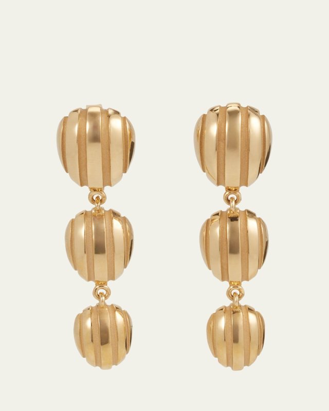 18K Yellow Gold EOS Triple Egg Earrings