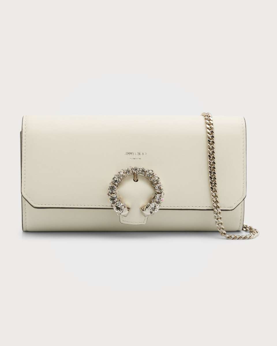 Buckle Lambskin Wallet with Chain