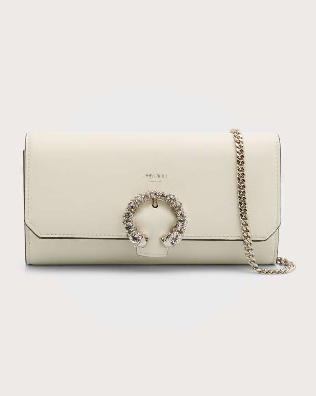Buckle Lambskin Wallet with Chain