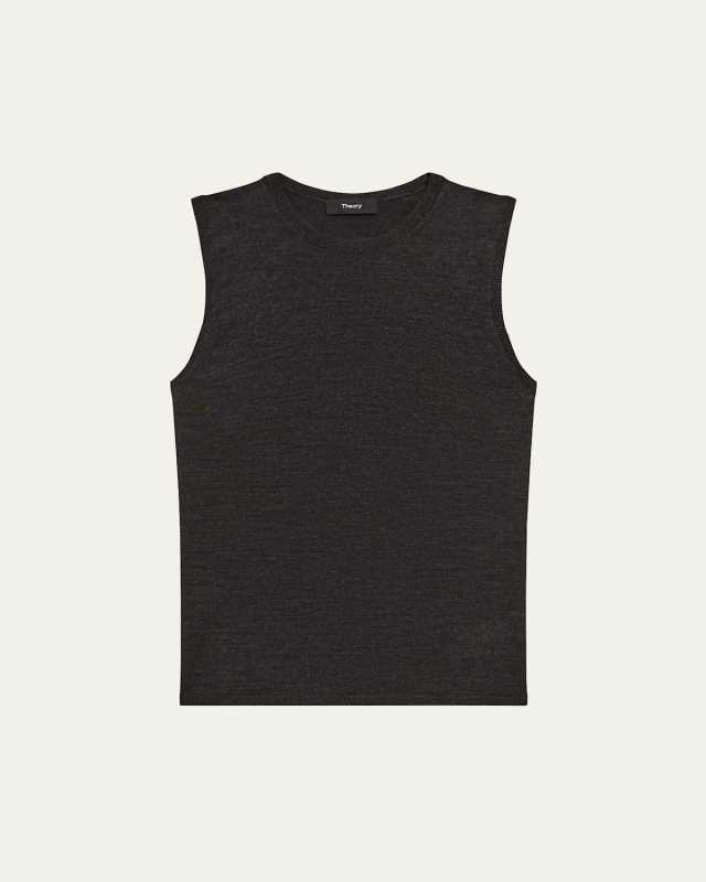 Regal Merino Wool Crewneck Shell Top