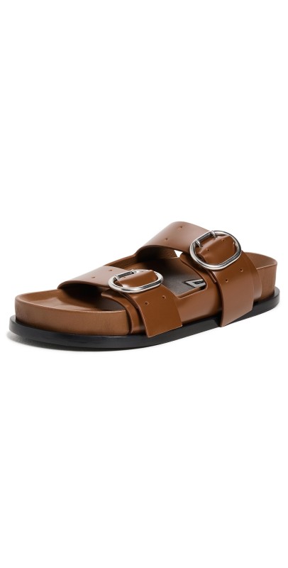 Jil Sander Leather Sandals Umber