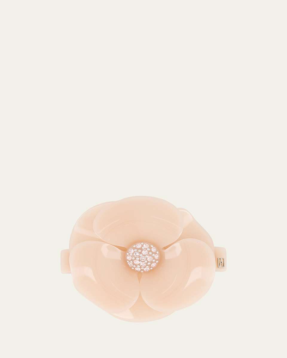 Camelia Flower Crystal Barrette