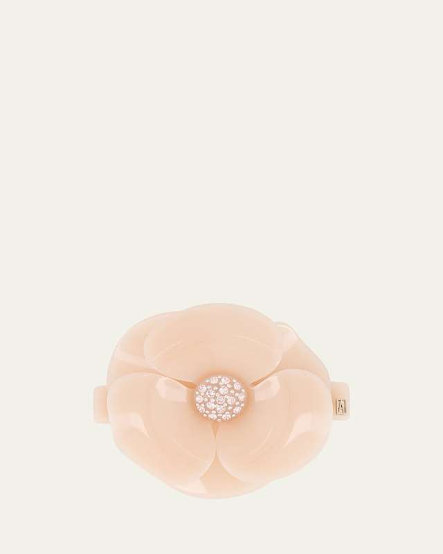 Camelia Flower Crystal Barrette
