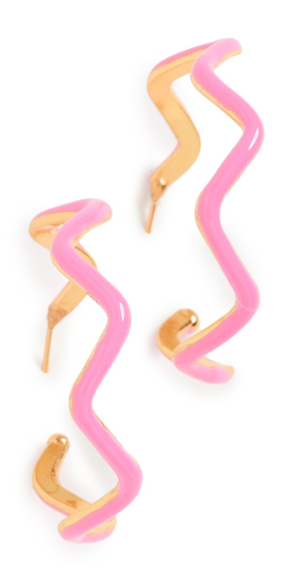 Sylvia Toledano Boucles d'oreille Flow Earrings Gold/Pink Enamel