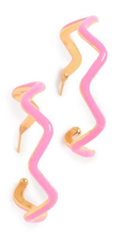 Sylvia Toledano Boucles d'oreille Flow Earrings Gold/Pink Enamel
