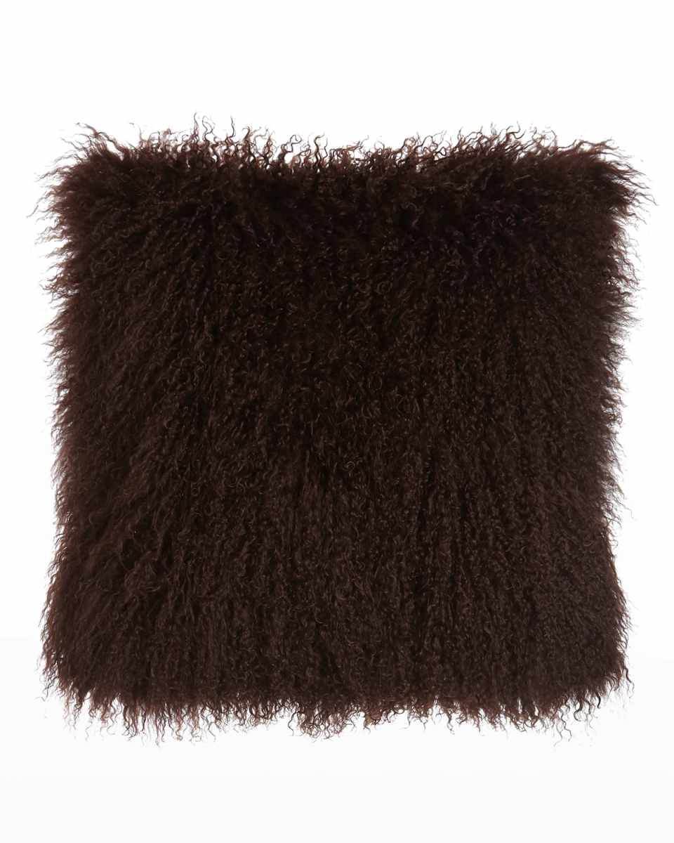Chocolate Tibetan Lamb Pillow
