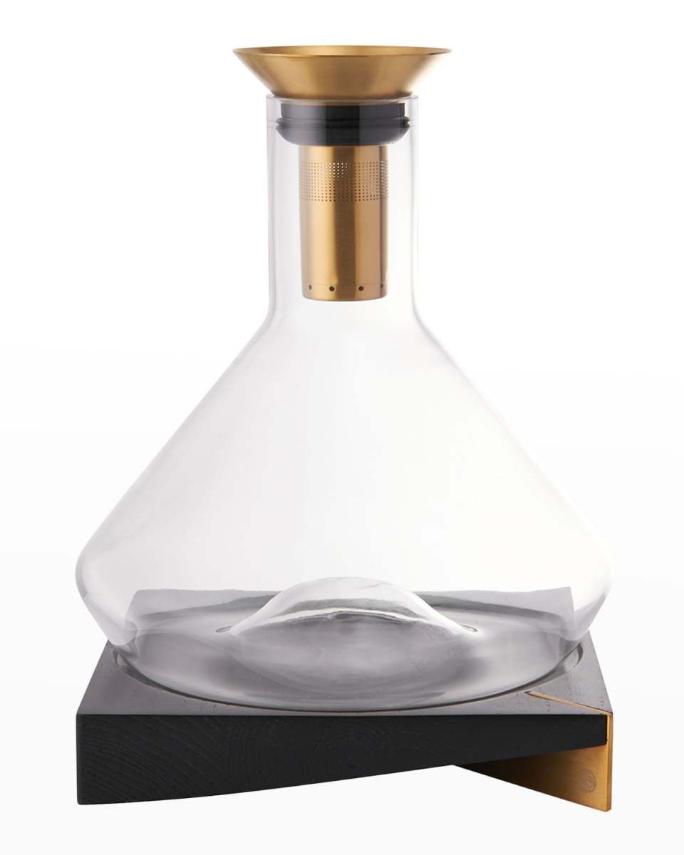 Brass Decanter w/ Wood Base