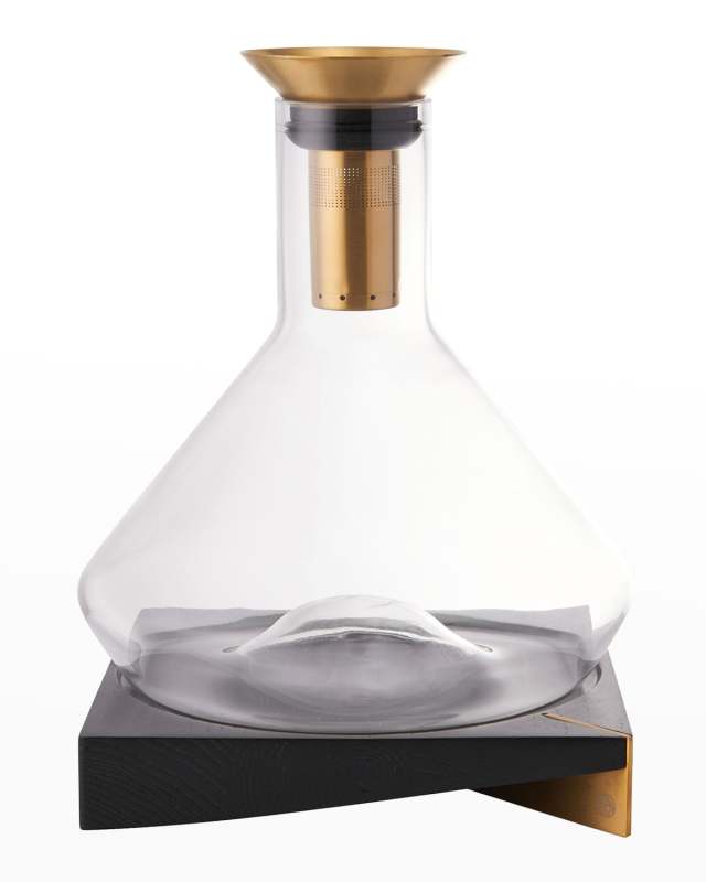 Brass Decanter w/ Wood Base