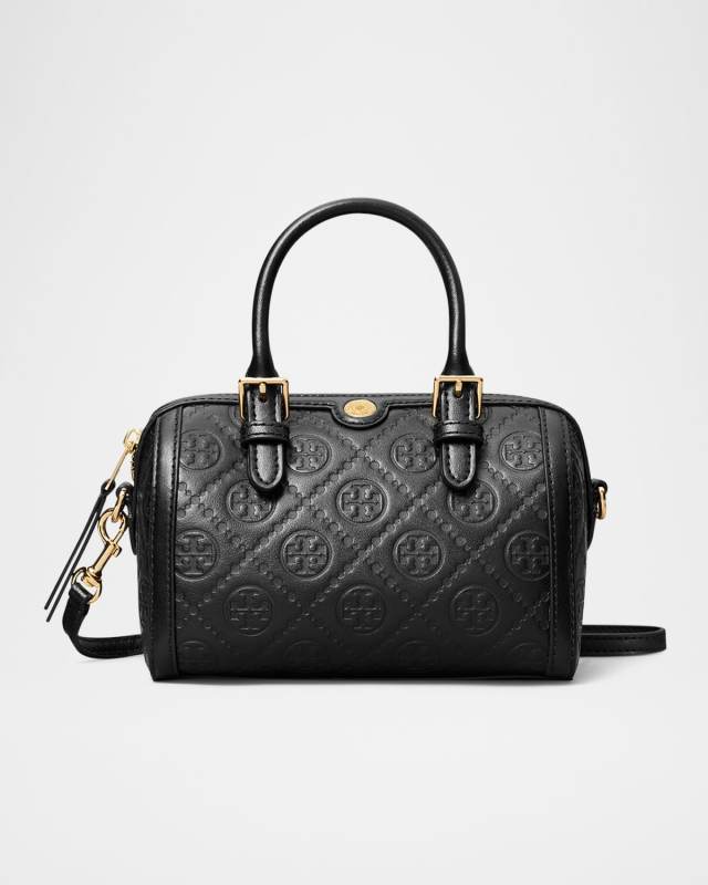 Petite T Monogram Leather Barrel Top-Handle Bag