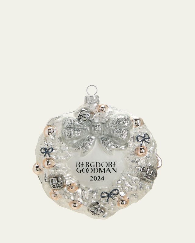 BG Silver Wreath With Presents Christmas Ornament