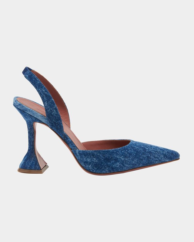 Holli Slingback Denim Pedestal Pumps